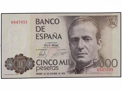 JUAN CARLOS I. Lote 2 billetes 5.000 Pesetas. 23 Octubre 197