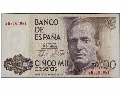 JUAN CARLOS I. Lote 2 billetes 5.000 Pesetas. 23 Octubre 197