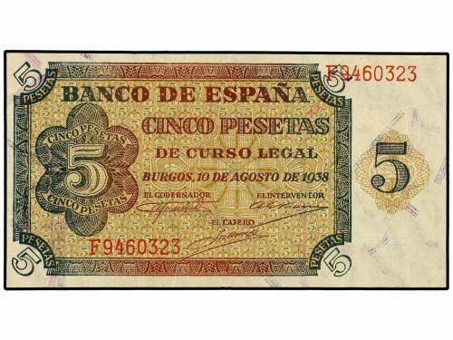 ESTADO ESPAÑOL. Lote 2 billetes 5 Pesetas. 10 Agosto 1938. S