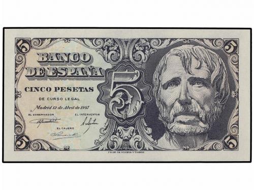 ESTADO ESPAÑOL. Lote 3 billetes 5 Pesetas. 12 Abril 1947. Sé