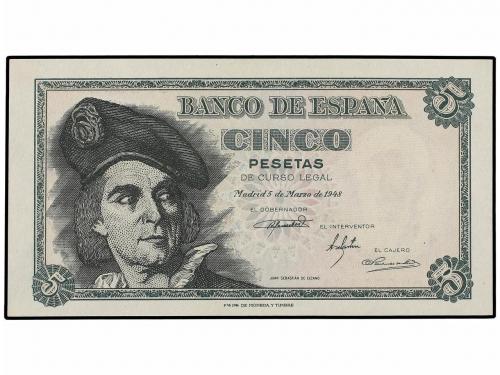 ESTADO ESPAÑOL. Lote 3 billetes 5 Pesetas. 5 Marzo 1948. Elc