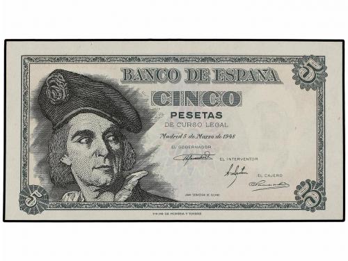ESTADO ESPAÑOL. Lote 3 billetes 5 Pesetas. 5 Marzo 1948. Elc