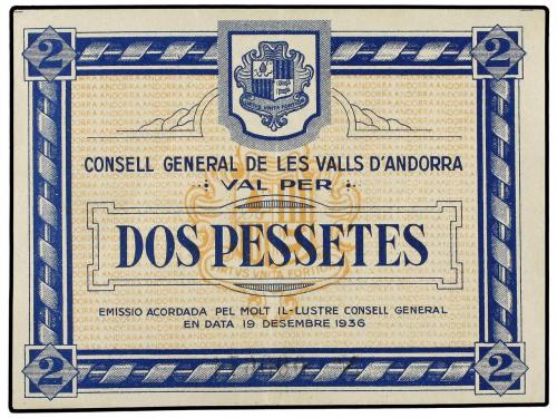 EMISIONES DE ULTRAMAR I ANDORRA. Lote 4 billetes 1, 2, 5 y 1