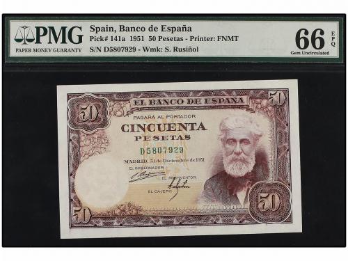 ESTADO ESPAÑOL. 50 Pesetas. 31 Diciembre 1951. Rusiñol. Seri