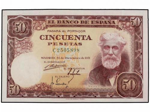 ESTADO ESPAÑOL. Lote 2 billetes 50 Pesetas. 31 Diciembre 195
