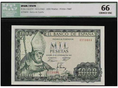 ESTADO ESPAÑOL. 1.000 Pesetas. 19 Noviembre 1965. San Isidor