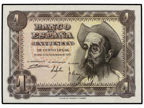 ESTADO ESPAÑOL. Lote 2 billetes 1 Peseta. 19 Noviembre 1951.