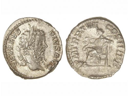 IMPERIO ROMANO. Denario. Acuñada el 201-210 d.C. SEPTIMIO SE