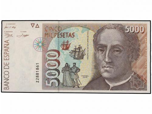 JUAN CARLOS I. Lote 2 billetes 5.000 Pesetas. 12 Octubre 199