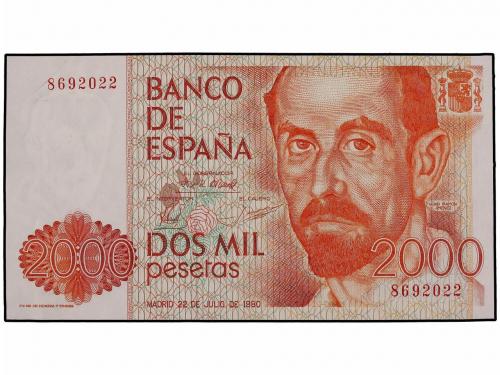 ESTADO ESPAÑOL. Lote 2 billetes 2.000 Pesetas. 22 Julio 1980
