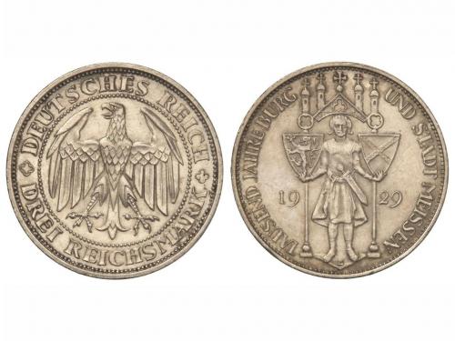 ALEMANIA. 3 Reichsmark. 1929-E. REPÚBLICA DE WEIMAR. MULDENH