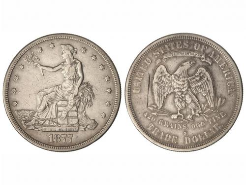 ESTADOS UNIDOS. Dólar de Comercio. 1877-S. SAN FRANCISCO. 27