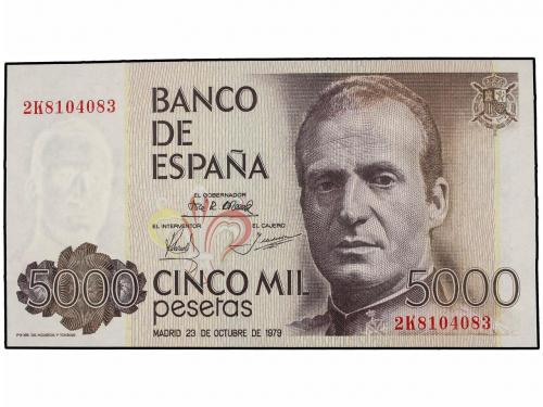 JUAN CARLOS I. Lote 2 billetes 5.000 Pesetas. 23 Octubre 197