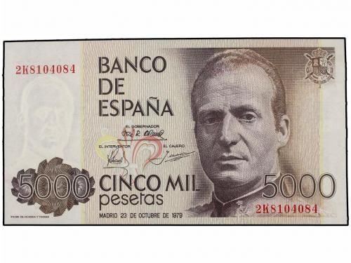 JUAN CARLOS I. Lote 2 billetes 5.000 Pesetas. 23 Octubre 197