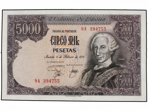 JUAN CARLOS I. Lote 3 billetes 5.000 Pesetas. 6 Febrero 1976