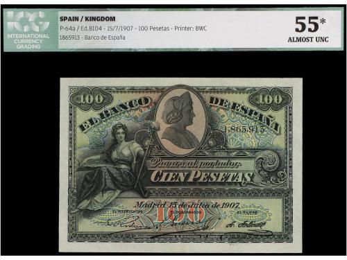 BANCO DE ESPAÑA. 100 Pesetas. 15 Julio 1907. Catedral de Sev