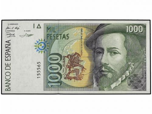 JUAN CARLOS I. Lote 2 billetes 1.000 Pesetas. 12 Octubre 199