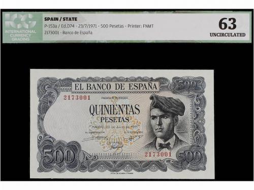 ESTADO ESPAÑOL. 500 Pesetas. 23 Julio 1971. Verdaguer. Sin S