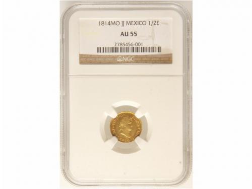 FERNANDO VII. 1/2 Escudo. 1814. MÉXICO. J.J. Encapsulada por