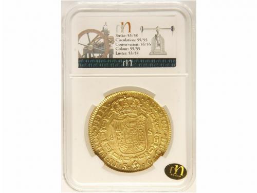 CARLOS III. 8 Escudos. 1786. SEVILLA. C. Encapsulada por NN 