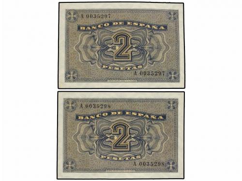 ESTADO ESPAÑOL. Lote 2 billetes 2 Pesetas. 30 Abril 1938. Ca