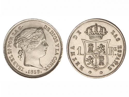 ISABEL II. 1 Real. 1859/7. MADRID. 1.30 grs. Brillo original