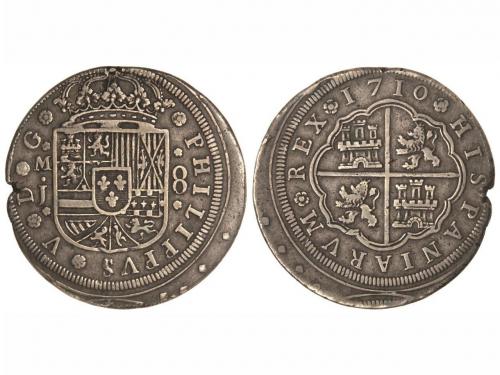 FELIPE V. 8 Reales. 1710. MADRID. J. 24,54 grs. Pátina. (Lig