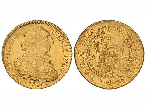 CARLOS III. 8 Escudos. 1780. SANTIAGO. D.A. 26,99 grs. Resto