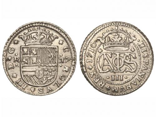 CARLOS III Pretendiente. 2 Reales. 1710. BARCELONA. 5,28 grs