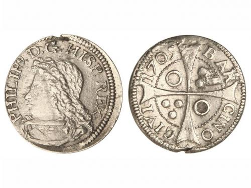 FELIPE V. Croat. 1705. BARCELONA. PHILIP D.G.HISP.REX. 2,70 