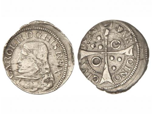 CARLOS II. Croat. 1693. BARCELONA. 2,27 grs. Cal-669. MBC. 