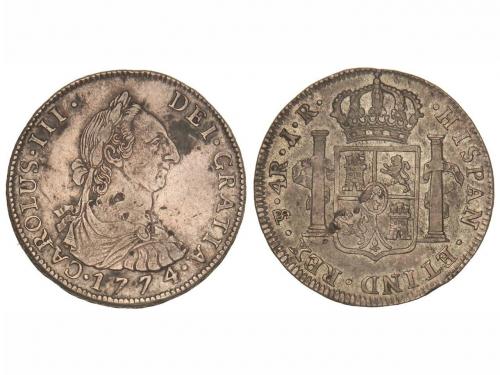 CARLOS III. 4 Reales. 1774. POTOSÍ. J.R. 13,18 grs. Pátina. 
