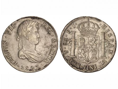 FERNANDO VII. 8 Reales. 1823. POTOSÍ. P.J. 26,65 grs. (Leves