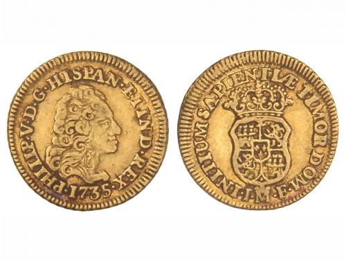 FELIPE V. 1 Escudo. 1735. MADRID. J.F. 3,30 grs. Cal-486. MB