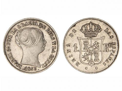 ISABEL II. 1 Real. 1853. BARCELONA. 1,41 grs. Cal-398. EBC. 