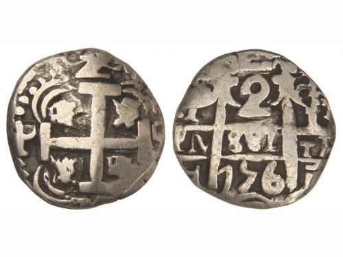 FERNANDO VI. 2 Reales. 1756. POTOSÍ. q. 5,79 grs. Cal-517. M