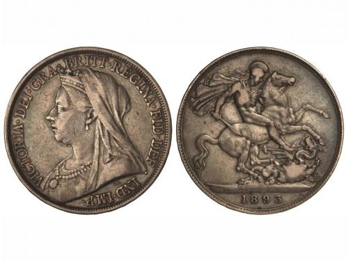 GRAN BRETAÑA. Corona. 1893. VICTORIA. 28 grs. AR. Año LVI. P