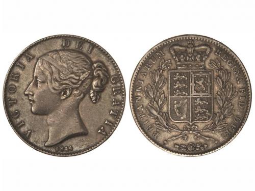 GRAN BRETAÑA. Corona. 1844. VICTORIA. 28,23 grs. AR. Pátina 