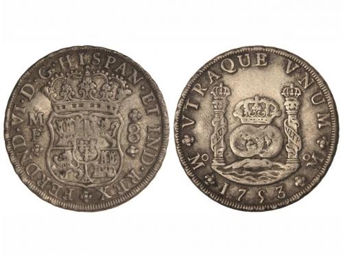 FERNANDO VI. 8 Reales. 1753/2. MÉXICO. M.F. 27,02 grs. Colum