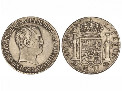 FERNANDO VII. 20 Reales. 1822. MADRID. S.R. 27,01 grs. Cal-5