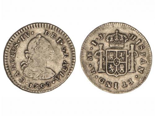 CARLOS IV. 1/2 Real. 1790. LIMA. I.J. 1,67 grs. Busto de Car