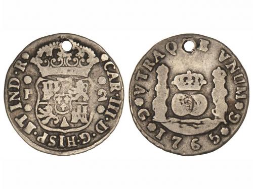 CARLOS III. 2 Reales. 1765. GUATEMALA. P. 6,33 grs. Columnar