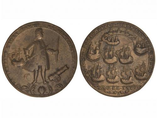 FELIPE V. Medalla Toma de Portobello por el Almirante Vernon