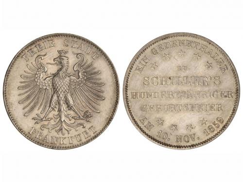 ESTADOS ALEMANES. Thaler. 1859. FRANKFURT. 18,45 grs. AR. (L