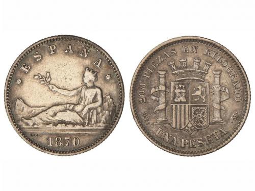 GOB. PROVISIONAL y I REPÚBLICA. 1 Peseta. 1870 (*18-73). D.E