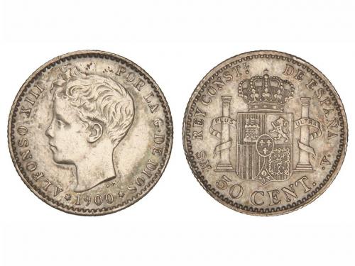 ALFONSO XIII. 50 Céntimos. 1900 (*0-0). S.M.-V. Pátina. (Ray