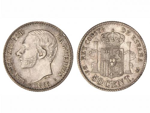 ALFONSO XII. 50 Céntimos. 1885 (*8-6). M.S.-M. EBC. 