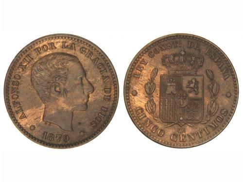 ALFONSO XII. 5 Céntimos. 1879. BARCELONA. O.M. Pátina irregu