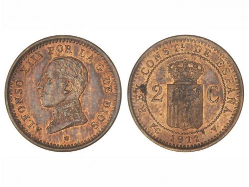 ALFONSO XIII. 2 Céntimos. 1911 (*19/1). RARA. Cal-74; VS-133