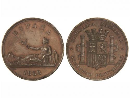 GOB. PROVISIONAL y I REPÚBLICA. Medalla. 1868. MADRID. SOBER
